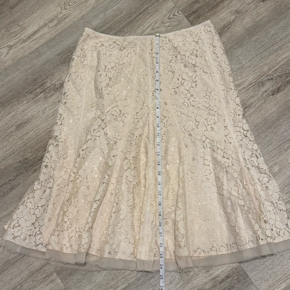NEW WITH TAGS TAHARI COLLECTION $448 Cream Eyelet Lace Cotton Pleated Skirt SZ 4 - Picture 13 of 14